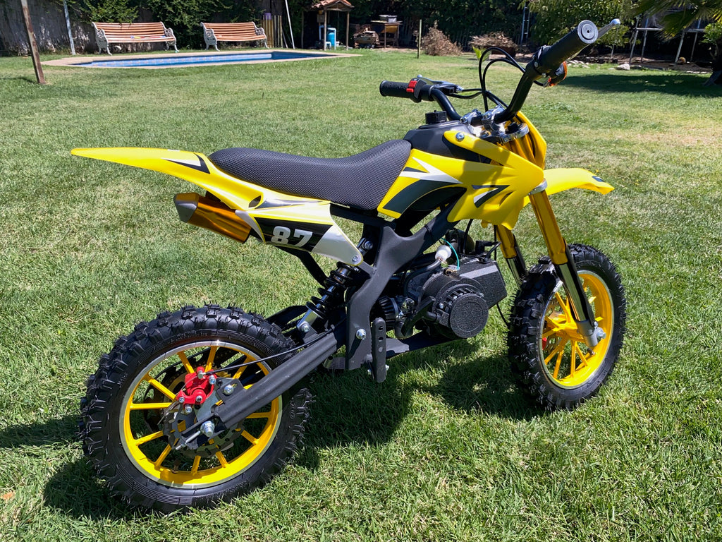 Moto Cross Amarilla Para Niños 5 a 11 Años - 49cc 2 Tiempos