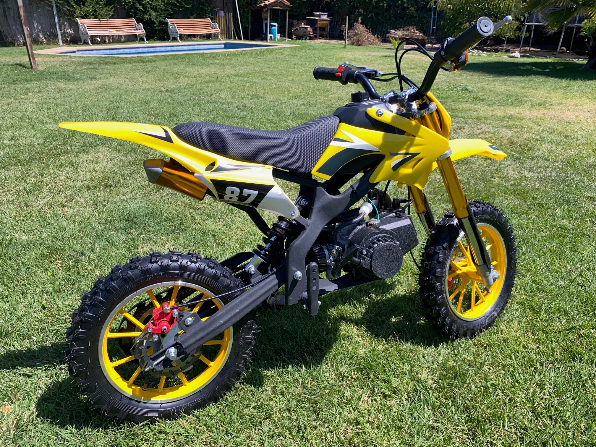 Moto Cross Amarilla Para Niños 5 a 11 Años - 49cc 2 Tiempos