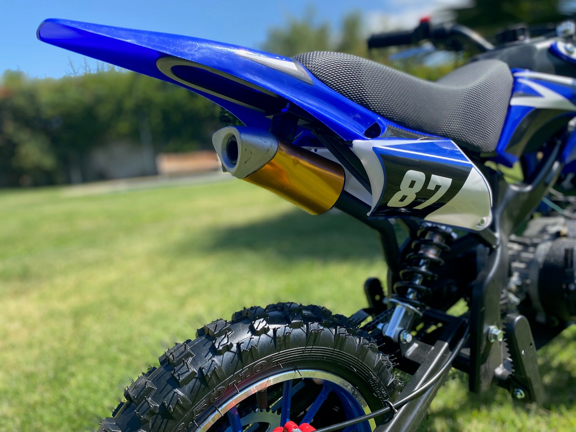 Moto Cross Azul Para Niños 5 a 11 Años - 49cc 2Tiempos