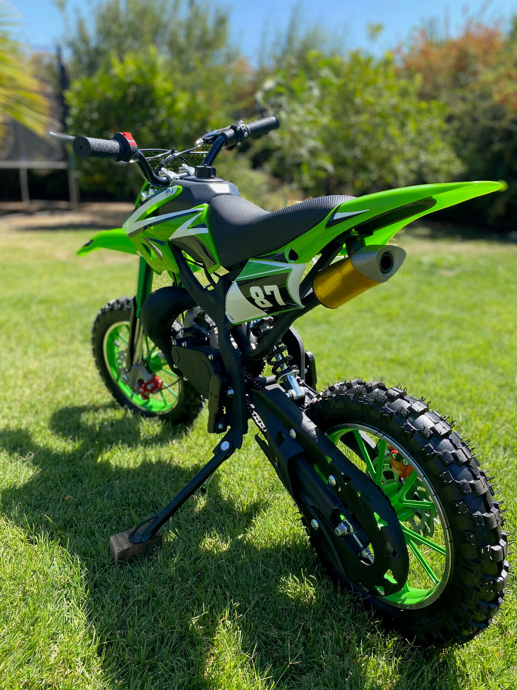Moto Cross Verde Para Niños 5 a 11 Años - 49cc 2Tiempos