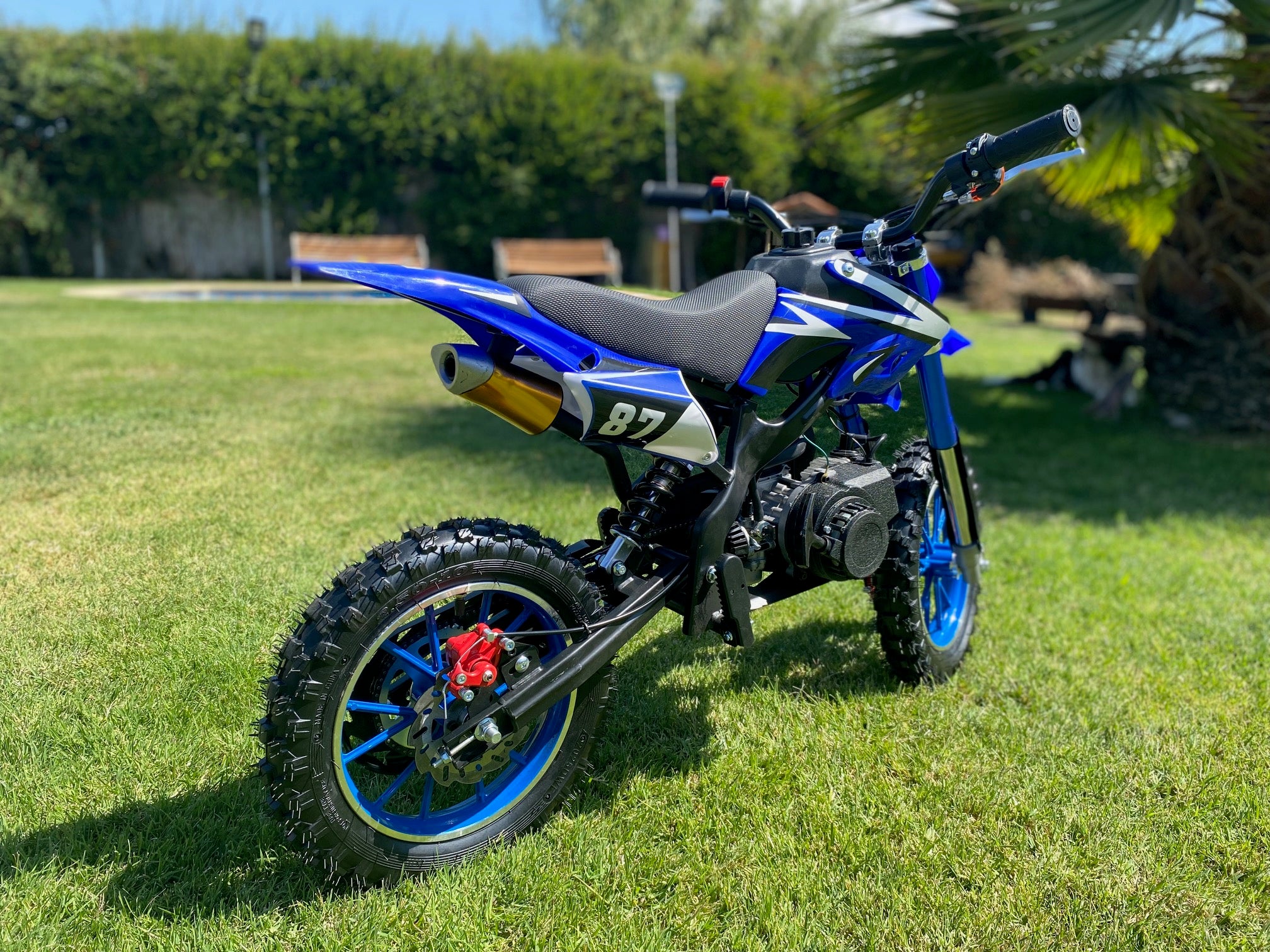 Moto Cross Azul Para Niños 5 a 11 Años - 49cc 2Tiempos