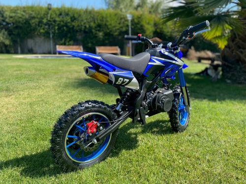 Moto Cross Azul Para Niños 5 a 11 Años - 49cc 2Tiempos