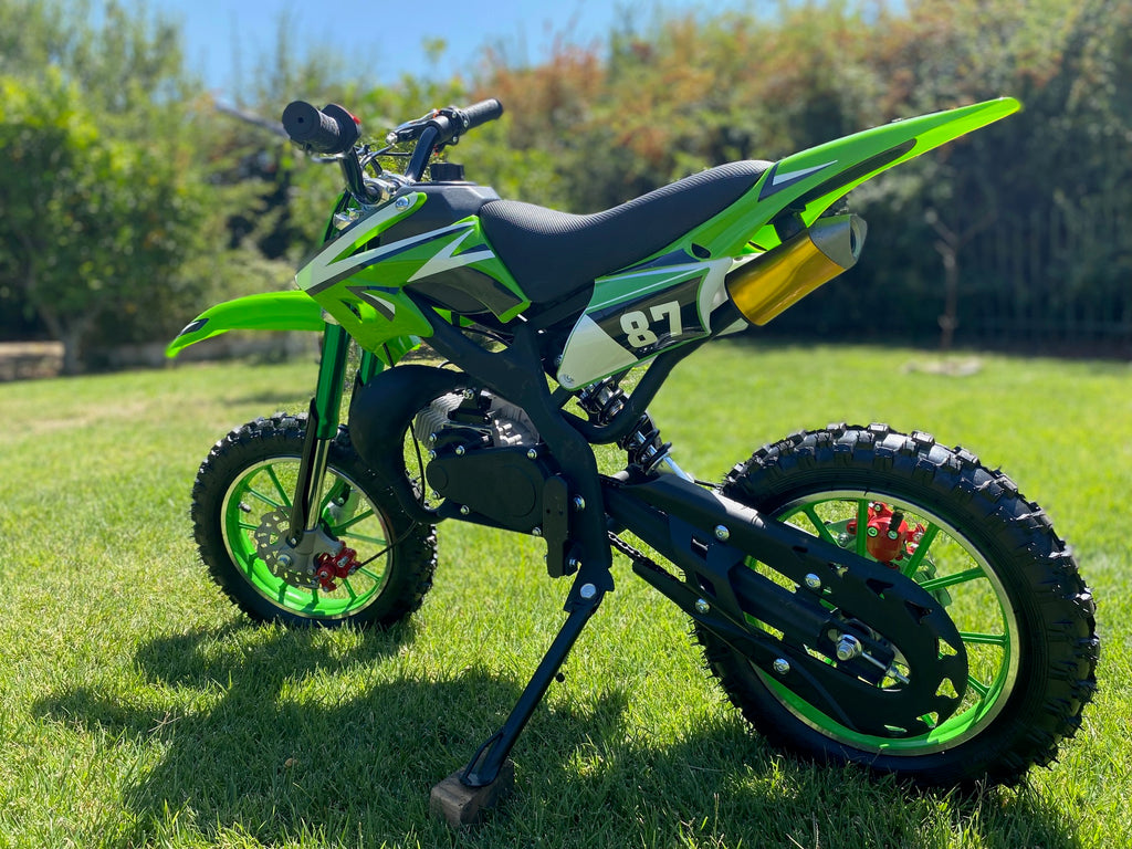 Moto Cross Verde Para Niños 5 a 11 Años - 49cc 2Tiempos