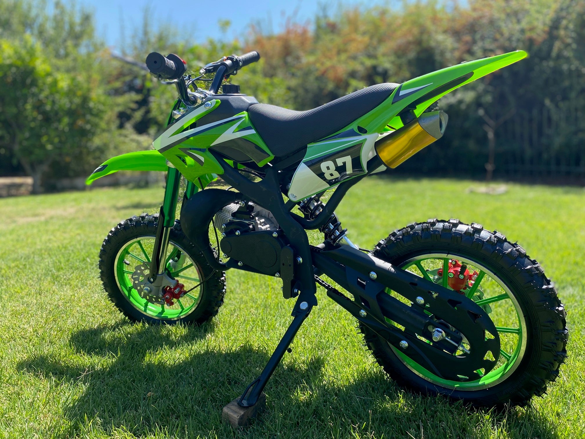 Moto Cross Verde Para Niños 5 a 11 Años - 49cc 2Tiempos