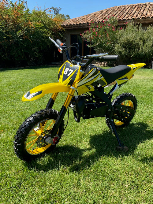 Moto Cross Amarilla Para Niños 5 a 11 Años - 49cc 2 Tiempos