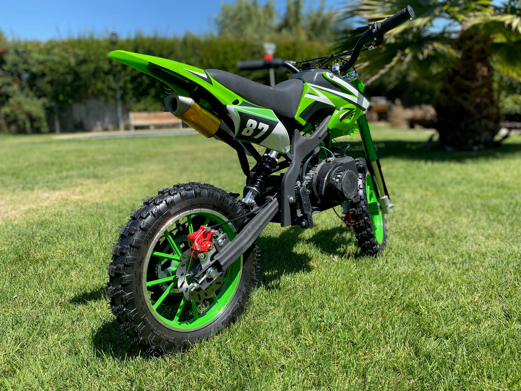 Moto Cross Verde Para Niños 5 a 11 Años - 49cc 2Tiempos
