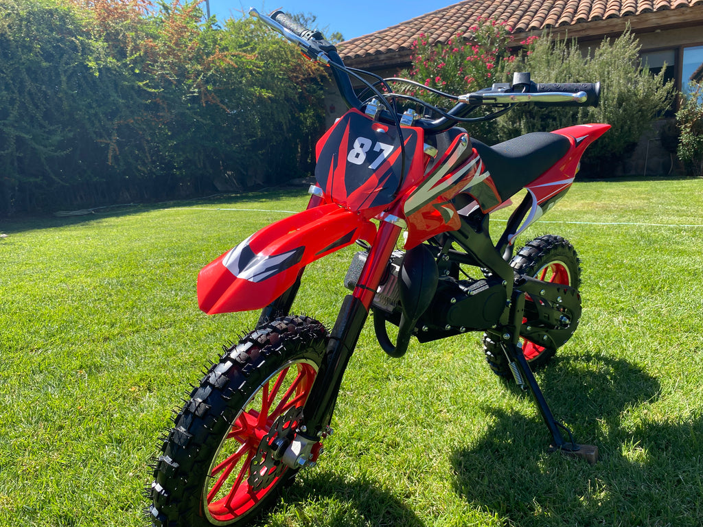 Moto Cross Roja Para Niños 5 a 11 Años - 49cc 2Tiempos