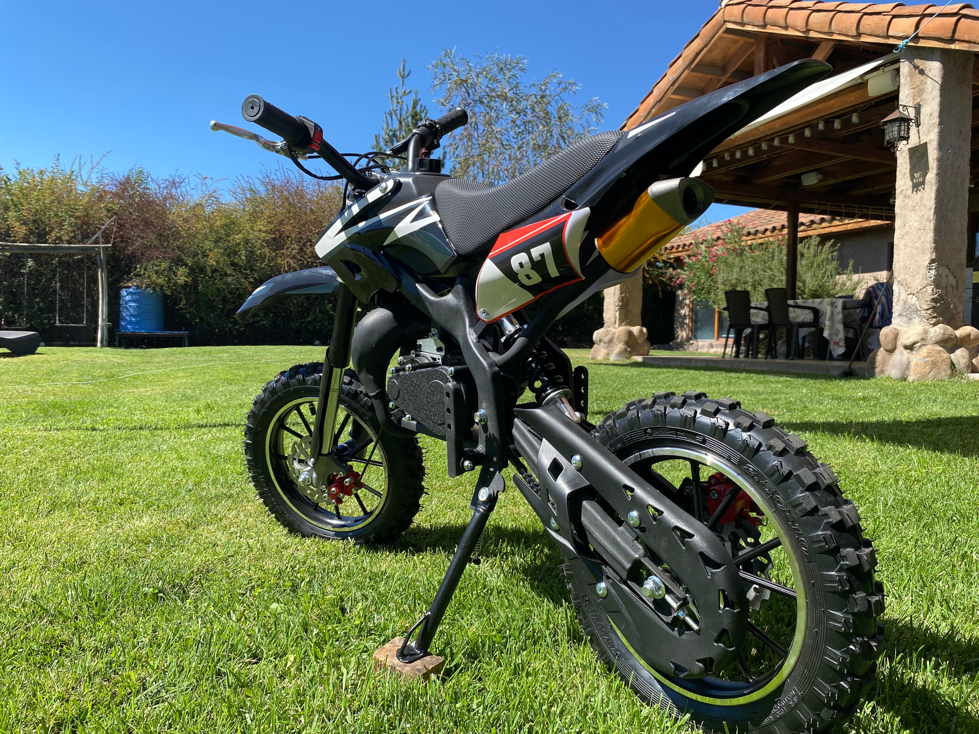 Moto Cross Negra Para Niños 5 a 11 Años - 49cc 2Tiempos