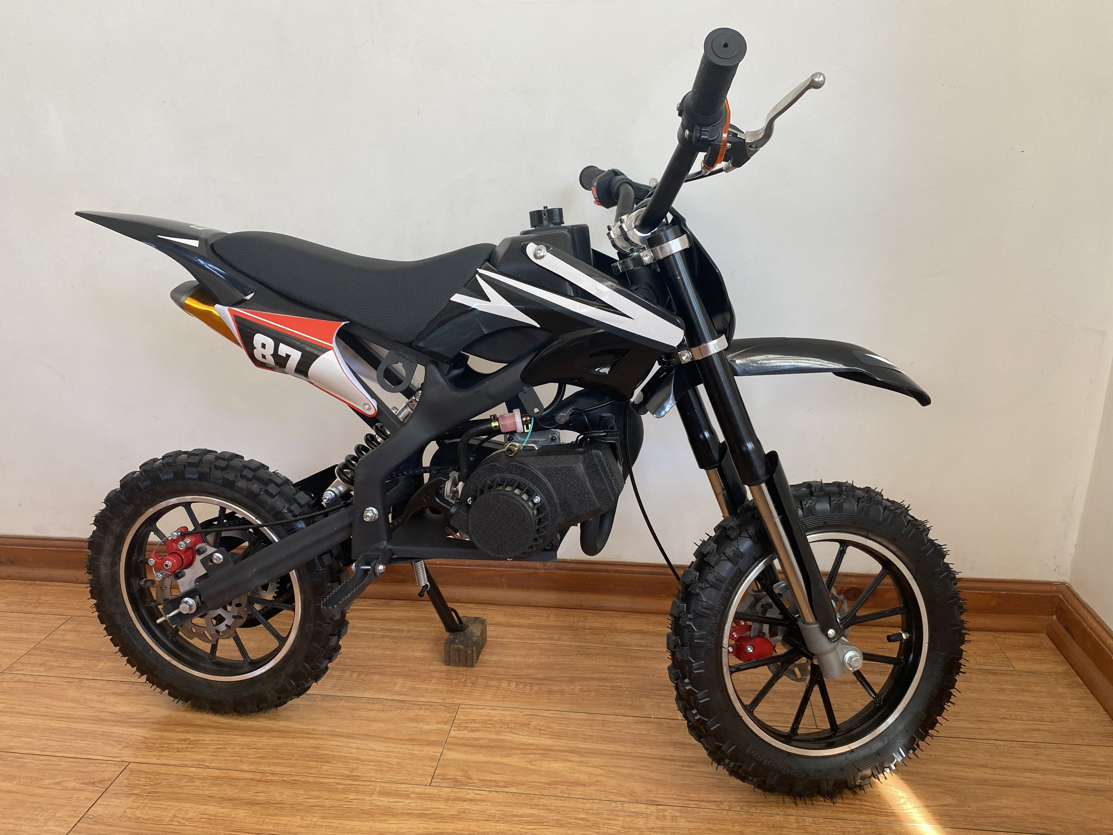 Moto Cross Negra Para Niños 5 a 11 Años - 49cc 2Tiempos